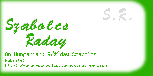 szabolcs raday business card